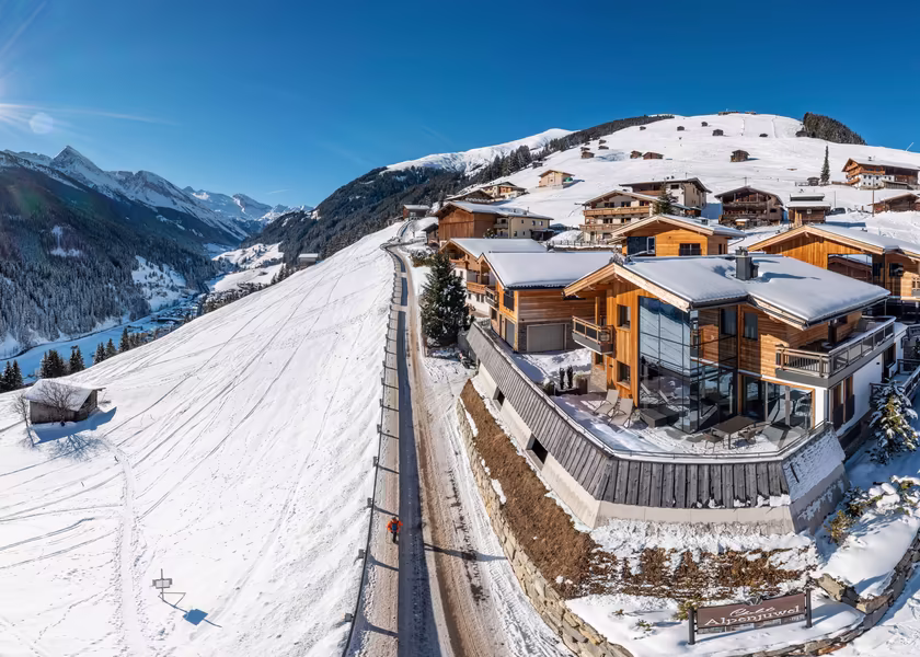 Chalets aus der Vogelperspektive